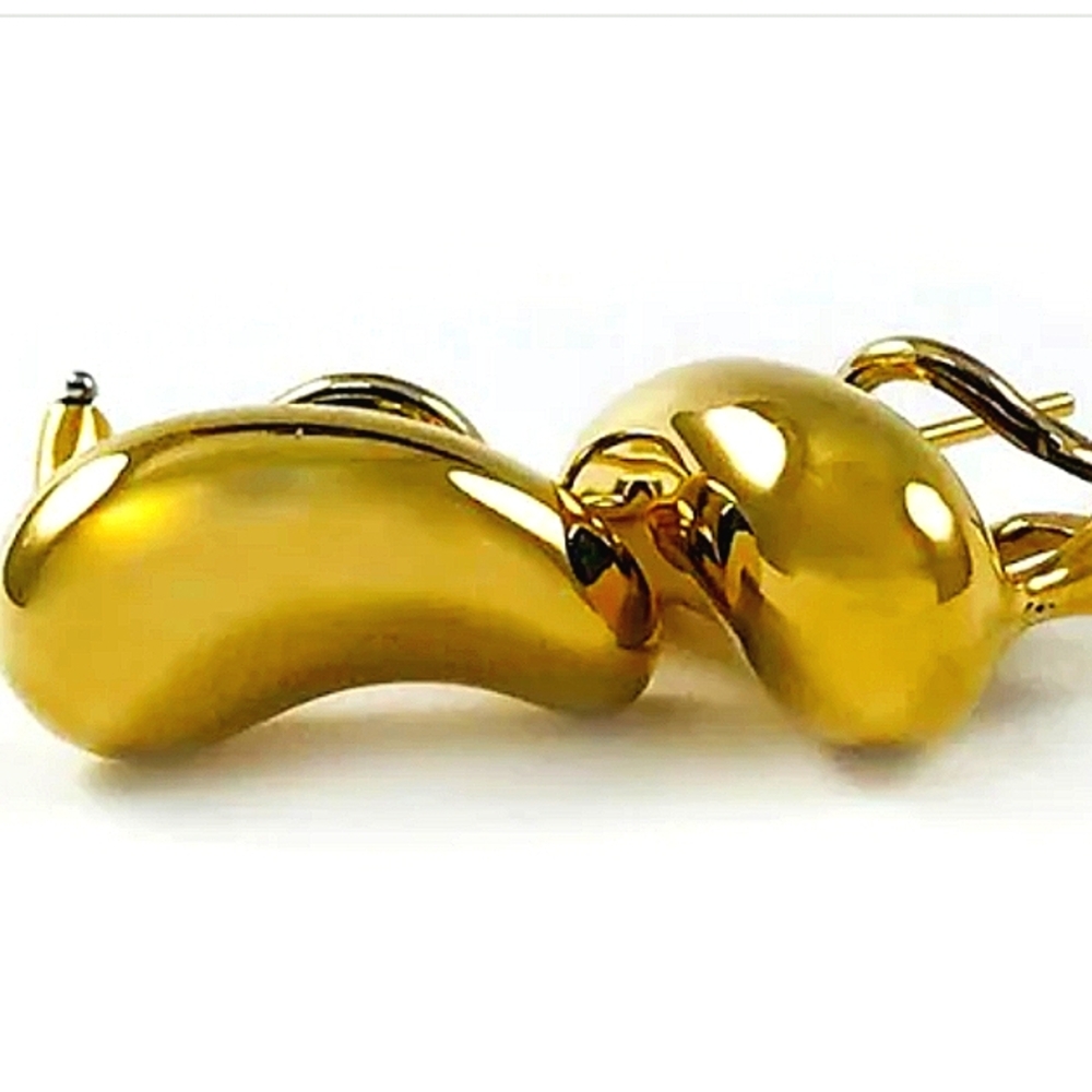 18K Tiffany & Co. Larger Elsa Peretti Yellow Gold Clip Back Splendid Earrings - Picture 8 of 8